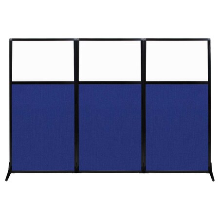 Versare Work Station Screen 99" x 70" Royal Blue Fabric With Clear Window 1840305
